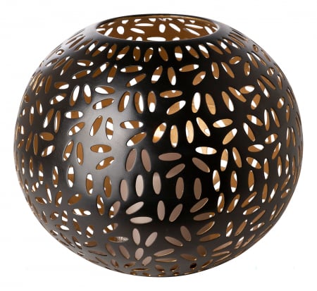 DARIA, Suport lumânare, vopsit cu pulbere neagră, d.24 cm, h.20 cm [1]