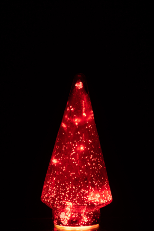 Deco bradut LED, Sticla, Rosu, 10x10x24 [2]
