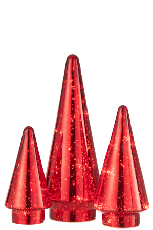 Deco bradut LED, Sticla, Rosu, 12x12x33 [4]