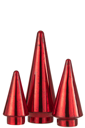 Deco bradut LED, Sticla, Rosu, 12x12x33 [3]
