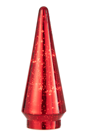 Coronite si Brazi - Deco bradut LED, Sticla, Rosu, 12x12x33