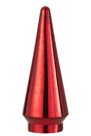 Deco bradut LED, Sticla, Rosu, 12x12x33 [1]