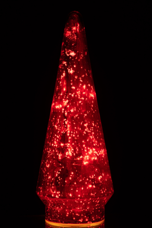Deco bradut LED, Sticla, Rosu, 12x12x33 [2]