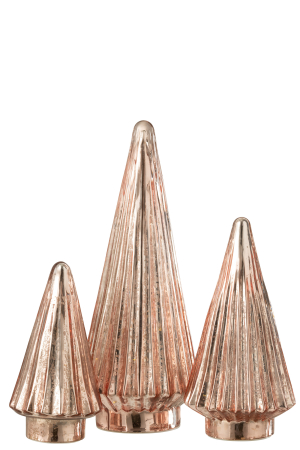 Deco bradut LED, Sticla, Roz, 11.5x11.5x33 [3]