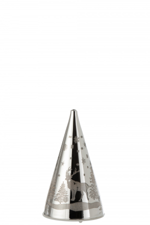 Accesorii - Deco con LED, Sticla, Argintiu, 8x8x13.5