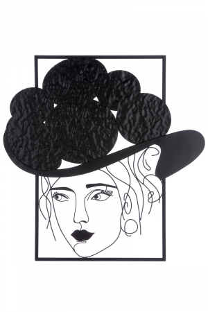 SALE % - Deco de perete metalic, Woman with hat