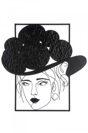 Deco de perete metalic, Woman with hat [1]