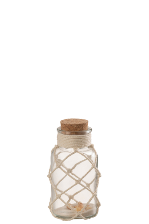 Accesorii - Deco scoici, Sticla, Transparent, 7x7x14