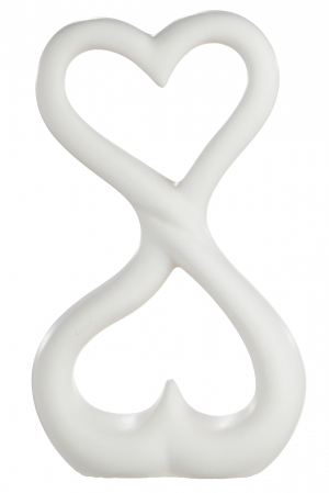 Decoratiune 2 HEARTS, ceramica, 14.5x23.5x6.5 cm [1]