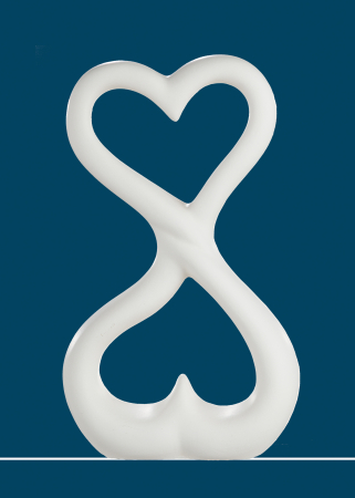 IN STOC - Decoratiune 2 HEARTS, ceramica, 14.5x23.5x6.5 cm