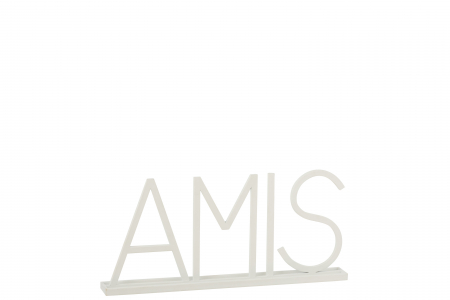 Decoratiune Amis, Metal/Fier, Alb, 48.5x5x22 cm [1]