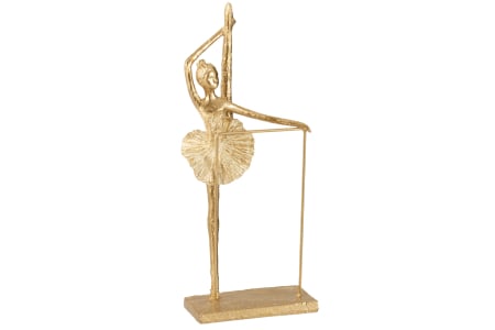 FIGURINE - Decoratiune Balerina, Compozit, Auriu, 17x9x38 cm