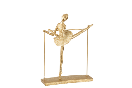 FIGURINE - Decoratiune Balerina, Compozit, Auriu, 23.5x8.5x30.5 cm