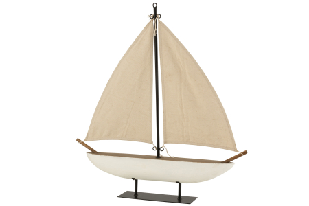 SALE % - Decoratiune barca, Lemn, Maro, 61.5x12.5x68