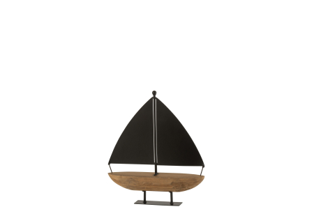SALE % - Decoratiune barca, Metal, Maro, 34.5x8x35.5