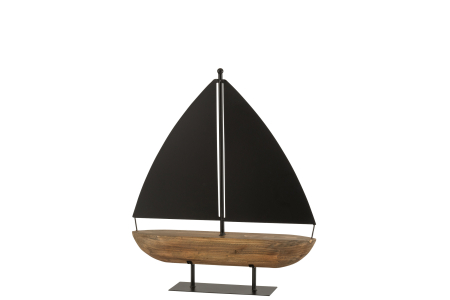 SALE % - Decoratiune barca, Metal, Maro, 45.5x10x49.5