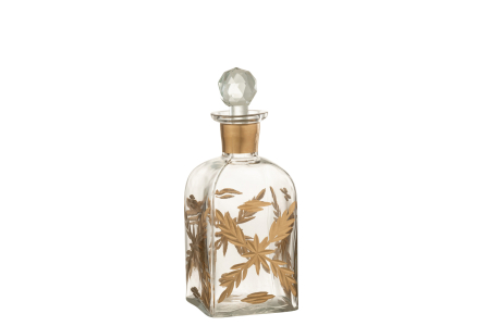 Decoratiune Bottle, Sticla, Auriu, 10x10x22 [1]