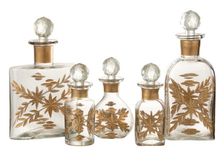Decoratiune Bottle, Sticla, Auriu, 10x10x22 [2]