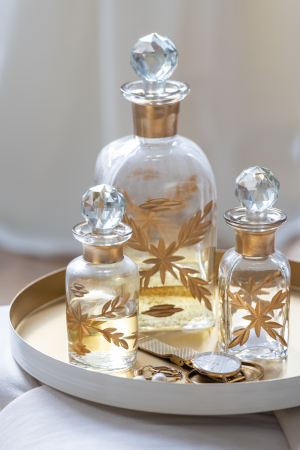 Accesorii - Decoratiune Bottle, Sticla, Auriu, 10x10x22