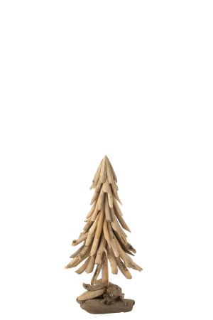 Decoratiune Brad de Craciun, bucati din lemn, natur, M [1]
