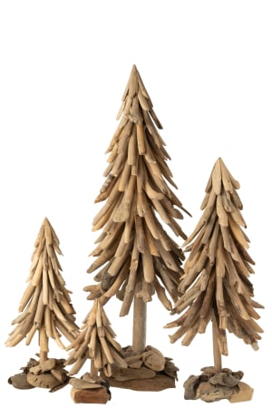 Decoratiune Brad de Craciun, bucati din lemn, natur, XL [2]