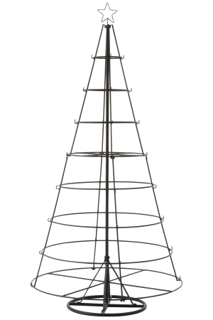 Coronite si Brazi - Decoratiune, Brad Metal , Negru, 94.5x94.5x188