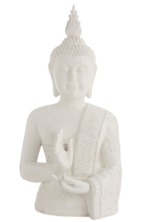 Oriental - Decoratiune Buddha, Compozit, Alb , 62x42x124 cm