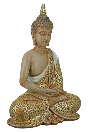 Decoratiune Buddha Mangala, Rasina, Auriu, 20x29x10 cm [1]
