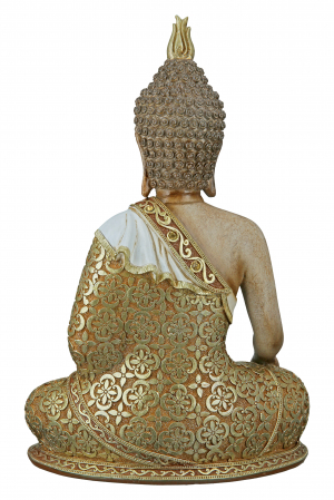 Decoratiune Buddha Mangala, Rasina, Auriu, 24x35x12 cm [1]