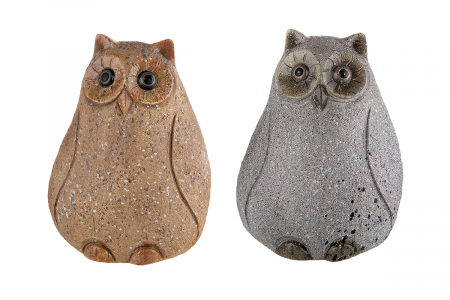 SALE % - Set 2 bufnite asortate Roccia, rasina, maro/gri, 7,8x6x10,6 cm
