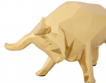 Decoratiune Bull, Rasina, Auriu, 10.6x19.5x9.9 cm [2]