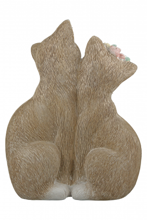 Decoratiune Cat Nala, Rasina, Maro/Alb, 15x19x8 cm [1]