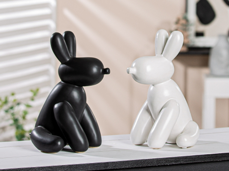 SALE % - Decoratiune catel Ballon dog, ceramica, negru, 14x25x19 cm