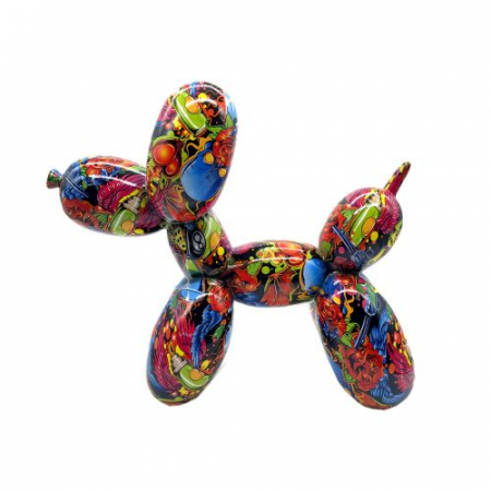 Street art - Decoratiune catel Street art baloons, rasina, multicolor, 28x11x25