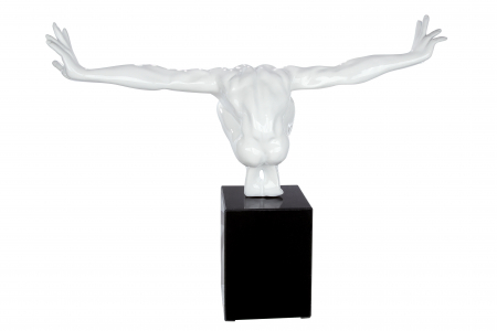 Decoratiune Cliffhanger, Rasina/Marmura, Negru/Alb, 75x45x21 cm [1]