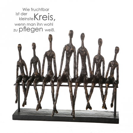 SALE % - Decoratiune Community, metal/rasina, bronz, 40x35x11 cm