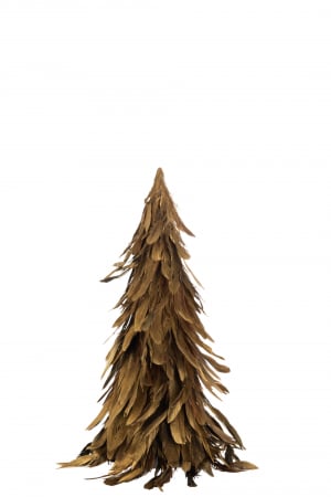 SALE % - Decoratiune con, Pene, Auriu, 18x18x41 cm