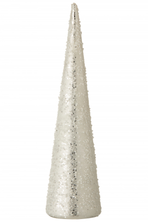 SALE % - Decoratiune con, Sticla, Argintiu, 9.5x9.5x35.5 cm