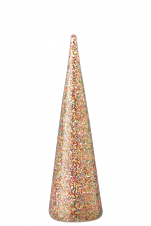SALE % - Decoratiune con, Sticla, Multicolor, 9x9x30 cm