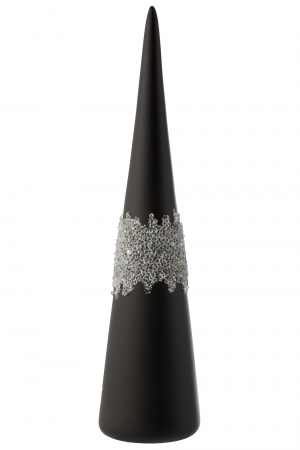 SALE % - Decoratiune con, Sticla, Negru, 10x10x42 cm