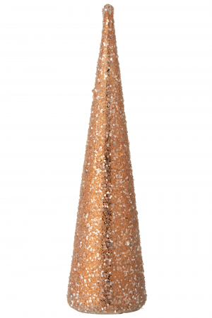 SALE % - Decoratiune con, Sticla, Roz, 9.5x9.5x35.5 cm