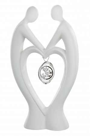 Decoratiune Couple Hold Me, Ceramica, Alb, 18x31x7x cm [2]