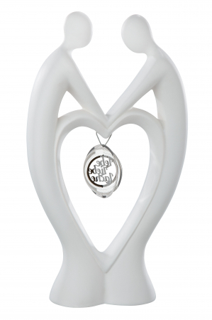 Decoratiune Couple Hold Me, Ceramica, Alb, 18x31x7x cm [3]