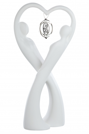 Accesorii - Decoratiune Couple Swinging, Ceramica, Alb, 18.5x36x11x cm