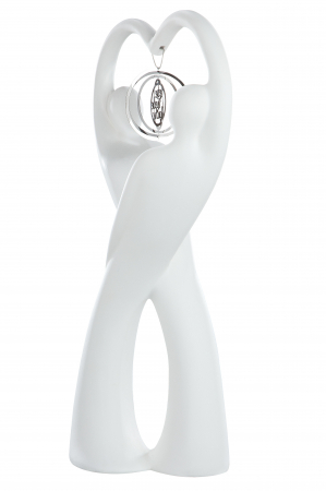 Decoratiune Couple Swinging, Ceramica, Alb, 18.5x36x11x cm [1]