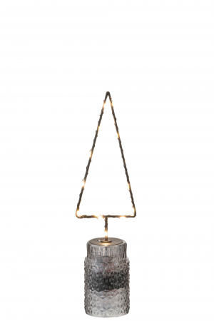 Decoratiune Craciun LED, Metal, Negru, 8x6x30 cm [1]