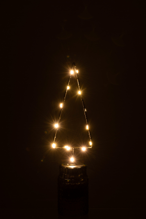 Decoratiune Craciun LED, Metal, Negru, 8x6x30 cm [2]