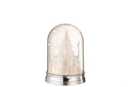 Decoratiune Craciun LED, Plastic , Alb , 13x13x20 cm [1]