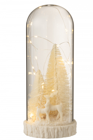 Decoratiune Craciun LED, Sticla, Alb , 12x12x28 cm [1]