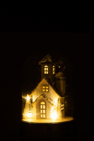 Decoratiune Craciun LED, Sticla, Alb , 16x16x23 cm [2]